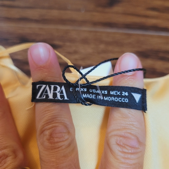 Zara NEW Yellow V-Neck Bodysuit Snap Button Tie Sleeveless Zipper Side NWOT XS/M - Picture 13 of 15